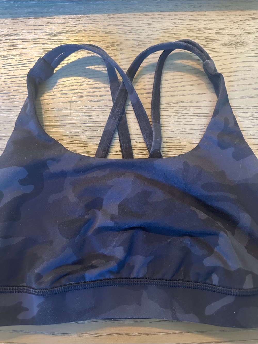 lululemon athletica Black Gray Camo Strappy Sports Bra 4